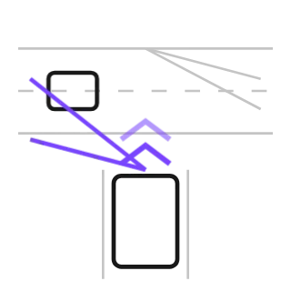 Rear cross traffic, not animated
