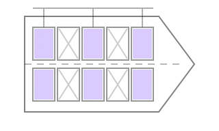 Parcel stowage plan, not animated